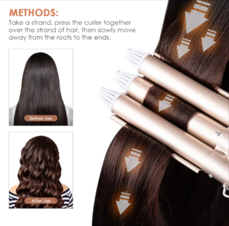 Three-Barrel Ceramic Curling Iron