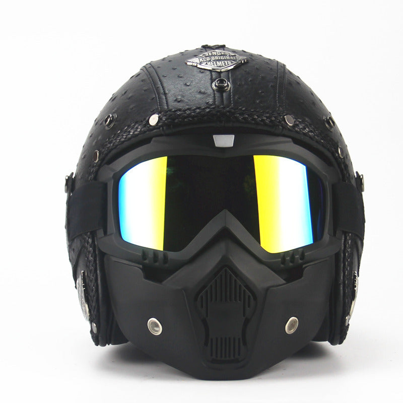 Vintage Handmade Motorcycle Helmet