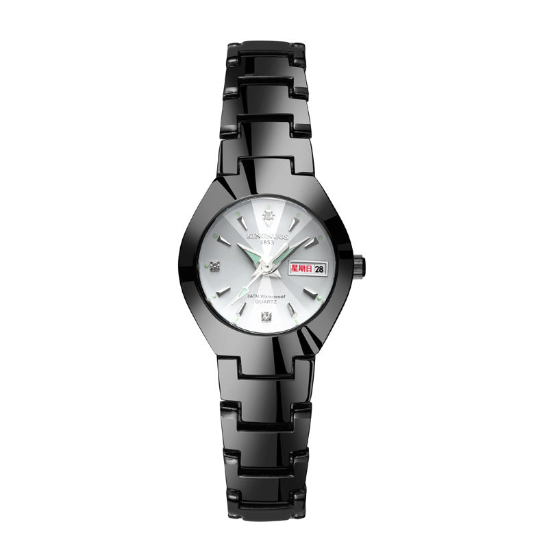 Automatic Quartz Tungsten Couple Watches with Luminous Dial