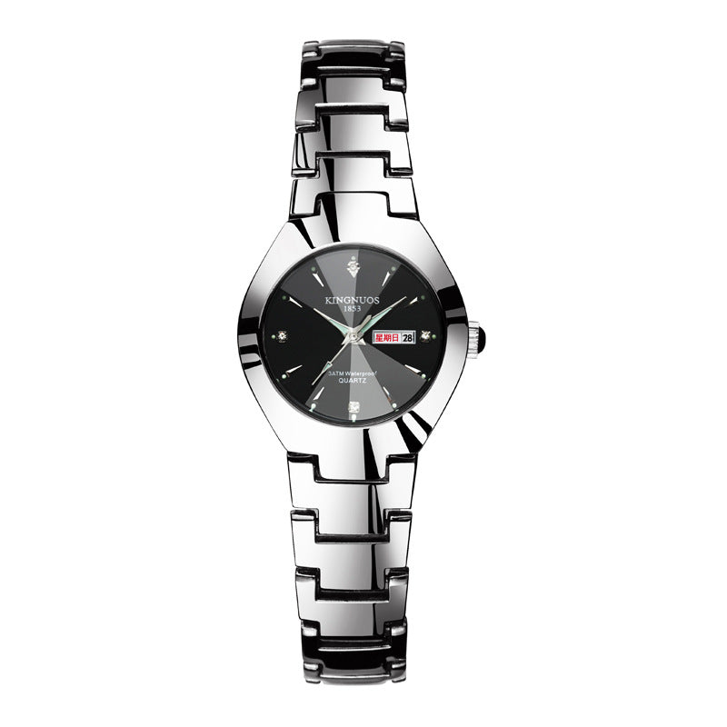 Automatic Quartz Tungsten Couple Watches with Luminous Dial