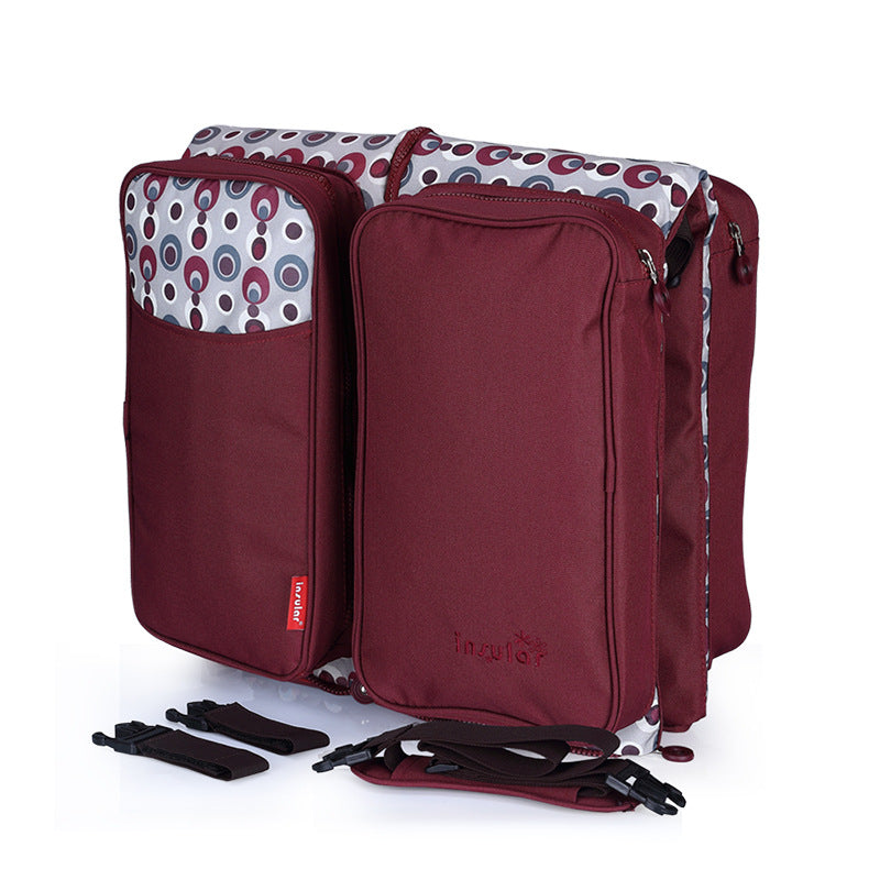 Portable Baby Crib and Large Capacity Mommy Bag