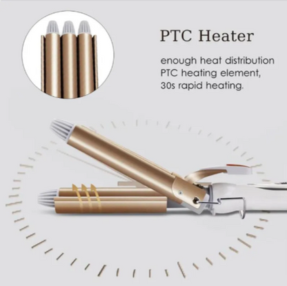 Three-Barrel Ceramic Curling Iron