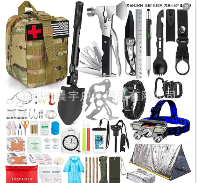 Survival Kit and First Aid Set for Outdoor Adventures