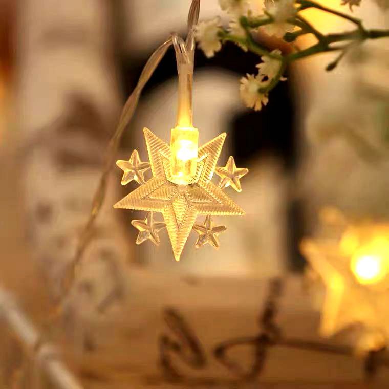 Solar LED Star and Moon String Lights for Room Decor