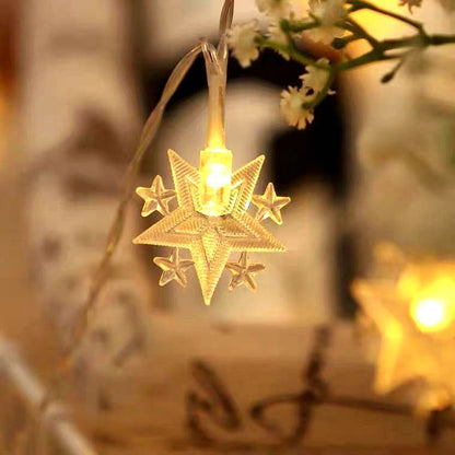 Solar LED Star and Moon String Lights for Room Decor