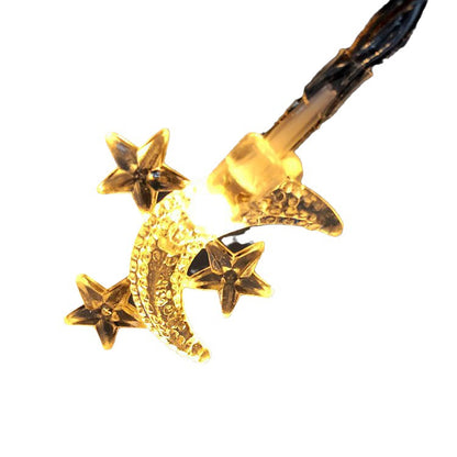 Solar LED Star and Moon String Lights for Room Decor
