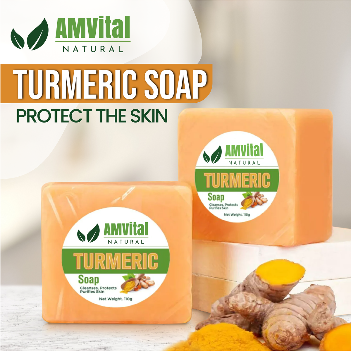 AMVital Turmeric Soap Bar for Face &amp; Body