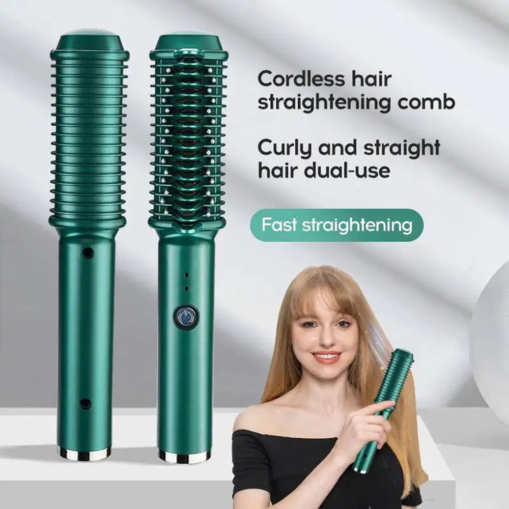 Dual-Purpose Electric Hair Comb for Curling &amp; Straightening