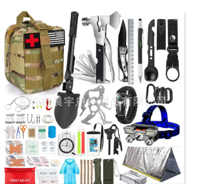 Survival Kit and First Aid Set for Outdoor Adventures