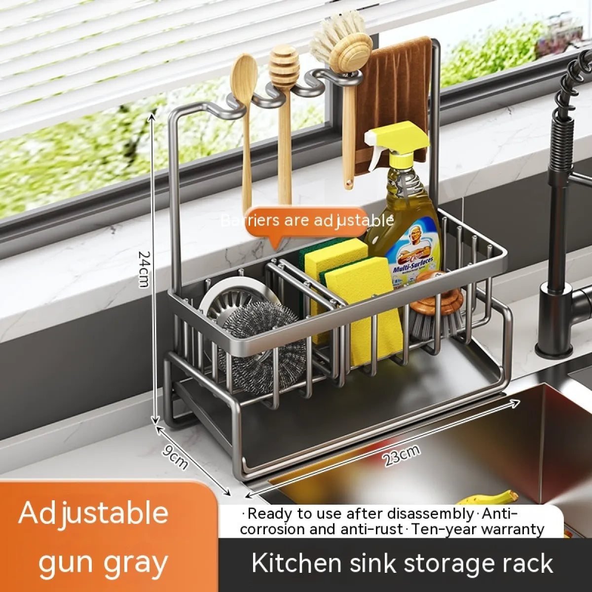 Multi-Functional Kitchen Sink Storage &amp; Drainage Rack