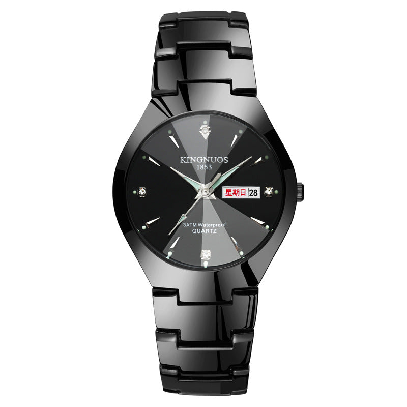 Automatic Quartz Tungsten Couple Watches with Luminous Dial