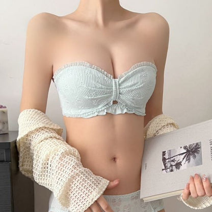"Half Cup Strapless Push-Up Bra Set for Women"