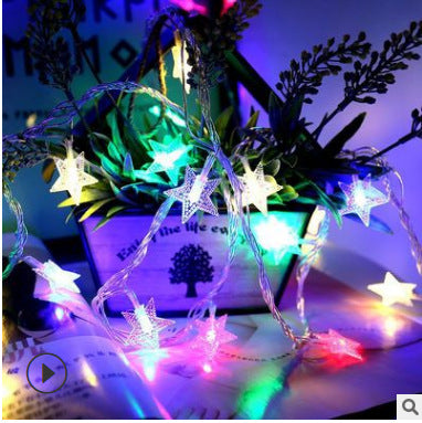 Solar LED Star and Moon String Lights for Room Decor