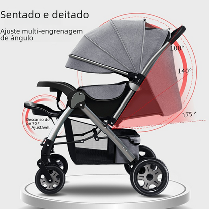 Lightweight Convertible Baby Stroller with One-Click Fold