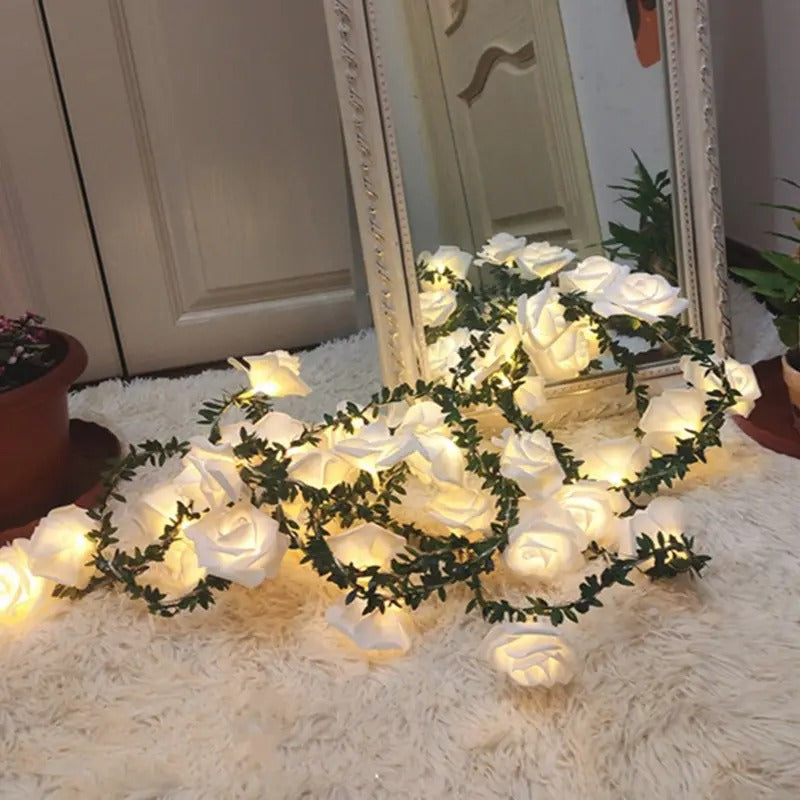 New LED Rose Rattan String Lights for Room Decor