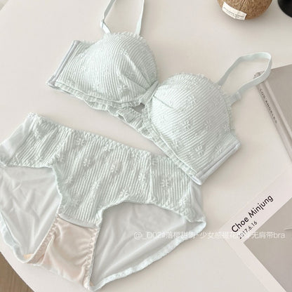 "Half Cup Strapless Push-Up Bra Set for Women"