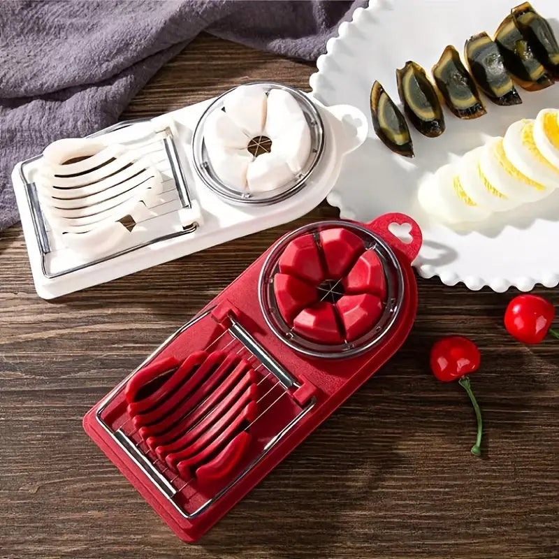 1-Piece Stainless Steel Egg Cutter and Divider Tool