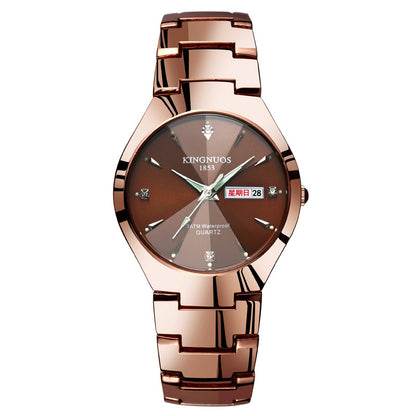 Automatic Quartz Tungsten Couple Watches with Luminous Dial