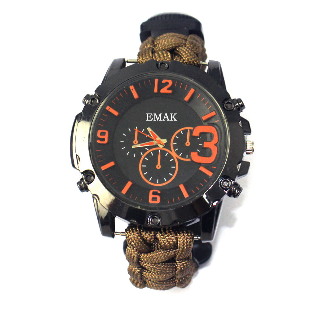 Outdoor Paracord Watch with Compass for Travel
