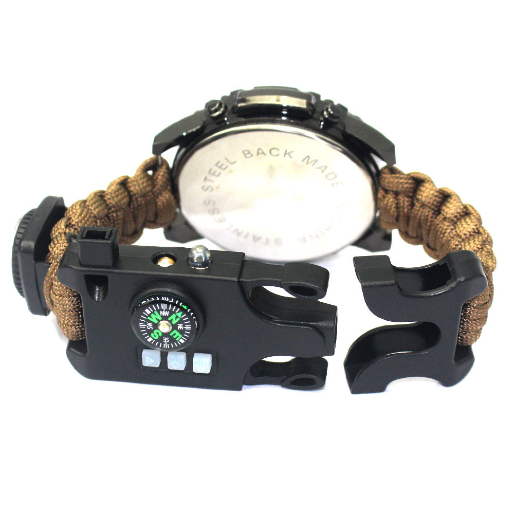 Outdoor Paracord Watch with Compass for Travel