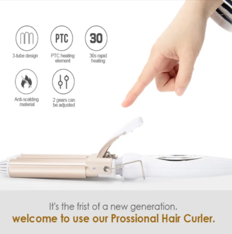 Three-Barrel Ceramic Curling Iron