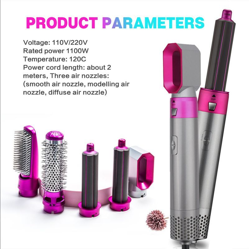 5-in-1 Automatic Hot Air Comb for Curling &amp; Straightening