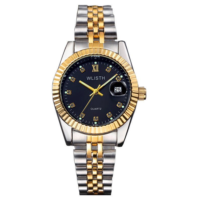 Fashionable Luminous Diamond Quartz Couple Watches