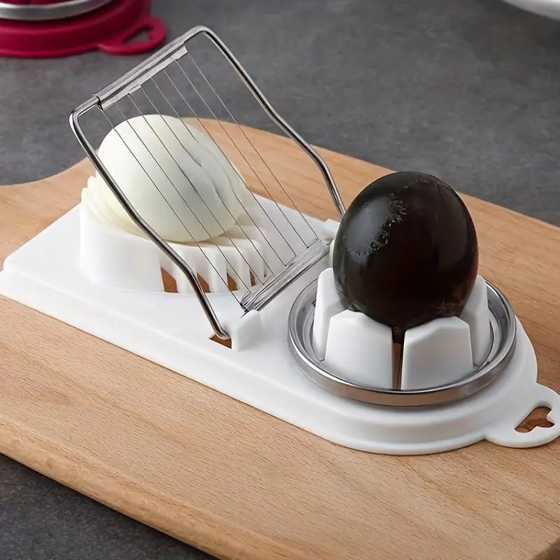 1-Piece Stainless Steel Egg Cutter and Divider Tool