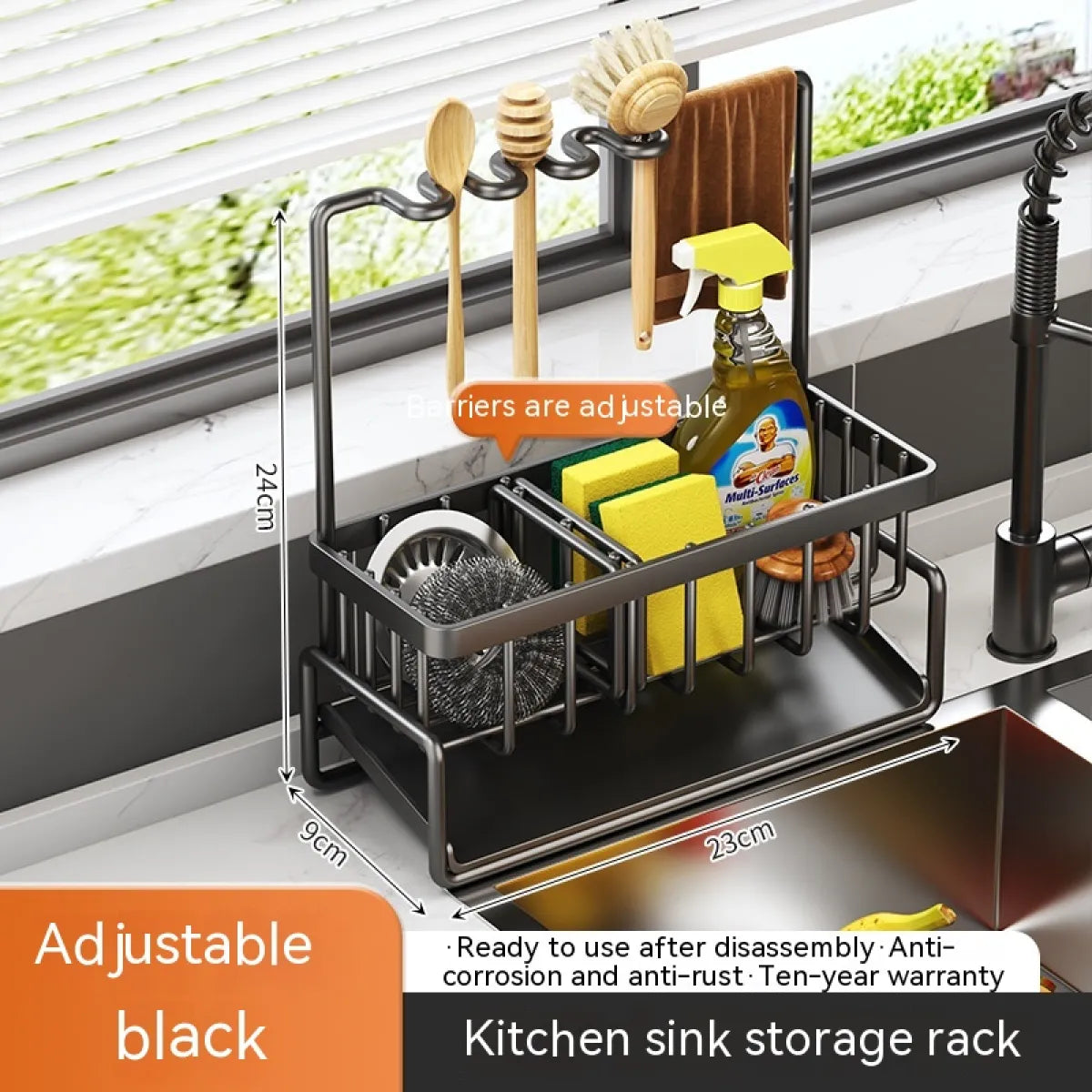 Multi-Functional Kitchen Sink Storage &amp; Drainage Rack