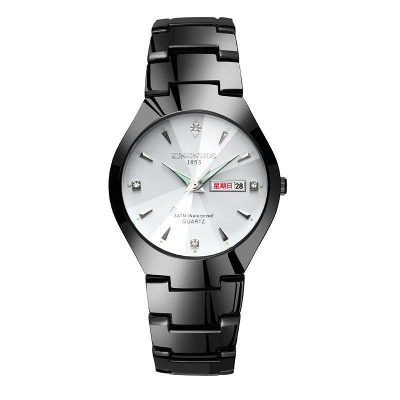 Automatic Quartz Tungsten Couple Watches with Luminous Dial