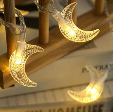 Solar LED Star and Moon String Lights for Room Decor