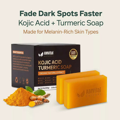 AMVital Turmeric Kojic Acid Soap Bar for Dark Spots &amp; Uneven Tone