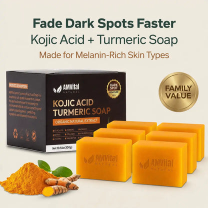 AMVital Turmeric Kojic Acid Soap Bar for Dark Spots &amp; Uneven Tone