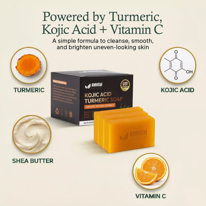 AMVital Turmeric Kojic Acid Soap Bar for Dark Spots &amp; Uneven Tone